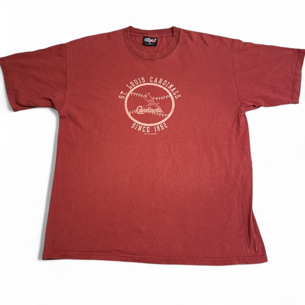 Vintage Y2K‎ St. Louis Cardinals Tee Shirt Adult Size XL Red Big Logo MLB